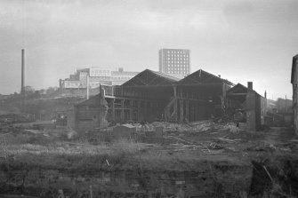 Glasgow, 58 Ferry Road, Pointhouse Boiler Works
View from WNW showing remains of NW front during demolition