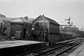 View from E showing ESE and NNE fronts of signal box
