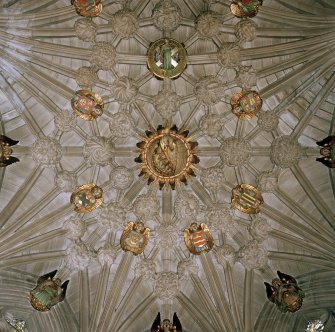 View of ceiling of Thistle Chapel.