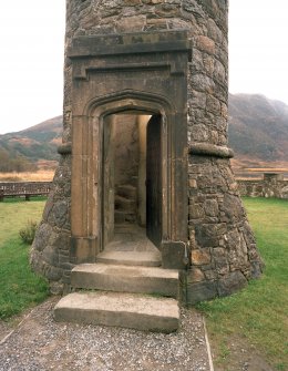 Glenfinnan Monument.  View of entrance doorway from West.