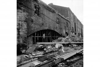 View showing part of the exterior of the High Foundry during site clearance