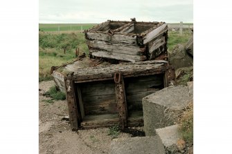 Detail of concrete block holders at South end of Churchill Barrier No 1