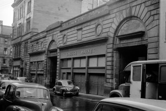 View of Glasgow Corporation Cheese Market from ENE showing ESE front (Walls Street front).