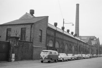 View from SSE showing ESE front of engine works with engineering works in background
