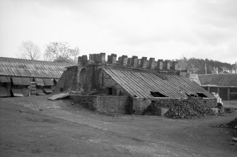 View from N showing NW and NE fronts of S updraught tile kiln