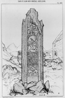 Eilean Mor, stone from Capt. T.P. White, 1875, 'Archaeological Sketches in Scotland, Knapdale and Gigha', pl. xxix. Digital image of E4764.
