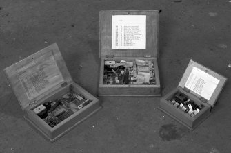 Interior.
Detail of boxes with spare parts