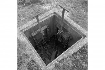 North tunnel, detail of sluice mechanism outside entrance.