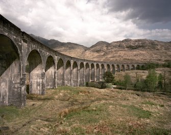 View of the Glenfinnan Railway Viaduct over River Finnan from SW