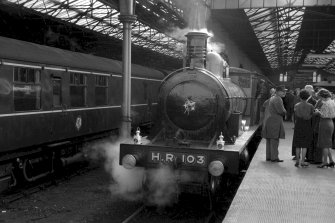Highland Railway Centenary Special Train at Inverness Station, view from NE.