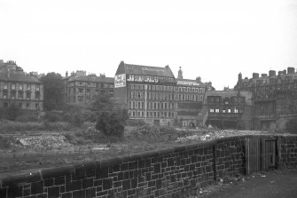 View from SE showing SSE front of offices of Kelvinbridge Station with warehouse and workshops in background