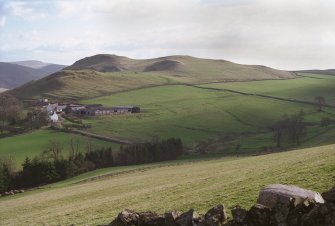 View of Chatto Craig fort and village of Upper Chatto from the north
