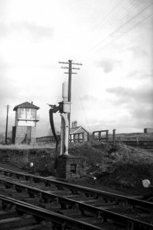 View from W showing water column with signal box and part of main station building in background