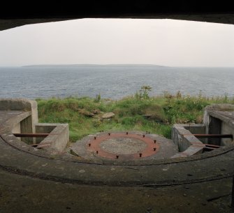 View from North of twin 6 pound gun platform and track