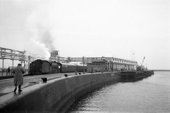 View from ENE showing NNE front of Montgomerie Pier with station in background