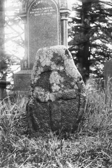 Small cross-slab.
Original negative captioned: 'Stone Cross in Coldstone Churchyard August 1903'.
