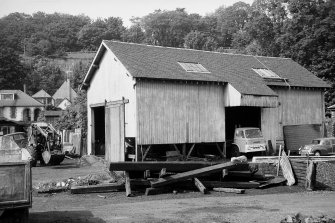 View from S showing WSW and SSE fronts of goods shed