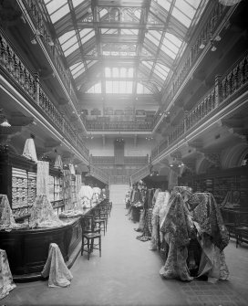 View of the fabrics department in Jenner's Department Store, Princes Street, Edinburgh.