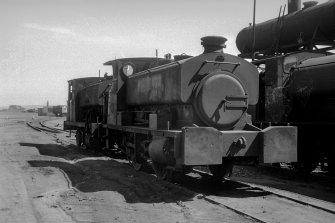 View showing locomotives