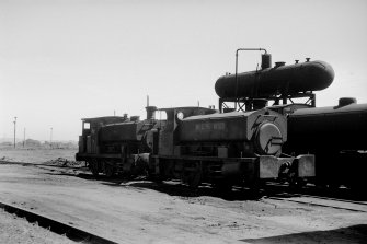 View showing locomotives