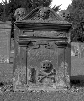 View of Taylor's tombstone, churchyard, Abercorn Church
