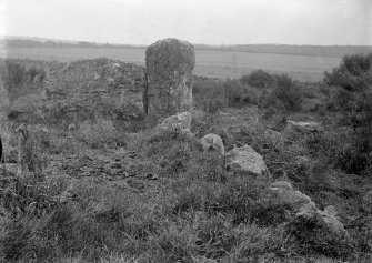 View of circle.
Original negative captioned: 'Stone Circle at Auchquhorthies near Portlethen. Recumbent Stone and Stone Setting viewed from outside circle looking South East 1902'.