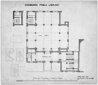 Plan of Lending Library Floor.
u.s.   Dated "November 1898".
Digital image of E/12420.