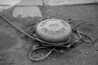 View showing mooring pawl which is inscribed 'WILLIAM URE FOUNDRY AYR'