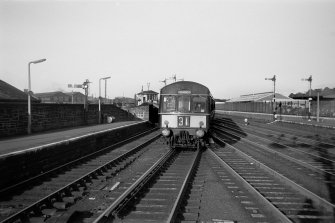 View showing diesel railcar train from Glasgow