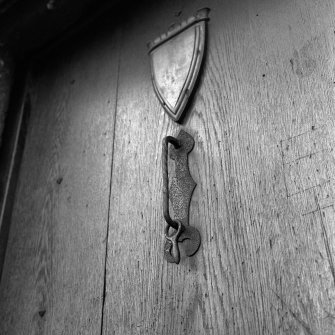 Detail of Tirling Pin on door at Castlehill Edinburgh
