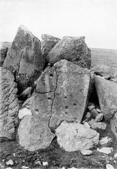 Detail of remnants of stone circle, showing cup-marked stone.