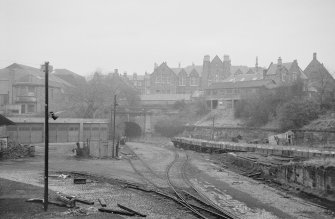 General view from S showing goods depot with mouth of tunnel under Rodney Street in background