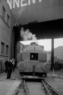 View showing Sentinel 040 VB 'John' locomotive at foundry