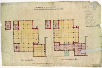 Public Library- plan of newsroom floor and lending library floor
u.s.   Dated "December 1887". Digital image of B/68875/CN.