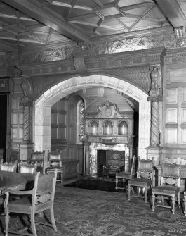 Interior-detail of North alcove and chimneypiece in Dining Room on Ground Floor