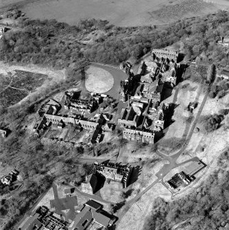 Digital image of E8187, oblique aerial view of Gartloch Hospital, taken from the SSW.
