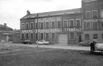 View from W showing WNW front of works with part of factory on right