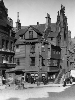 View from South West of John Knox's House and Moubray House, Edinburgh.