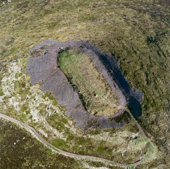 Oblique aerial view of Tap O' Noth vitrified fort, taken from the SSE. Digital image of D/69197/CN.