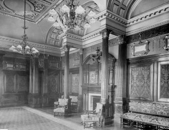 Interior-general view of meeting room showing corinthian columns surrounding fireplace
Digital image of B 64053