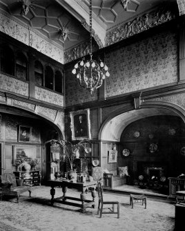 Photograph showing interior -general view of Hall showing large fireplace
Digital image of CL 777