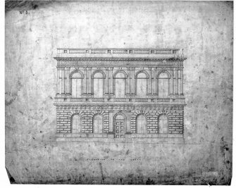 Royal Faculty of Procurators' Hall
Photographic copy of elevation
Titled: 'Elevation to the South  Glasgow 33 Bath St.  Sept. 1854  for the Faculty of Procurators'
Signed: 'Charles Wilson'