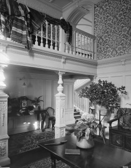 Interior-general view of hall showing balustrade and staircase
