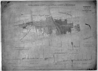 Jeffrey Street -
Colour digital copy of drawing showing Edinburgh Improvements plan showing North side of High Street and sections
u.s.   Dated "1866"