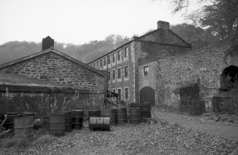 View from SW showing part of SSW front of Dyeworks with Engineer's Shop in background