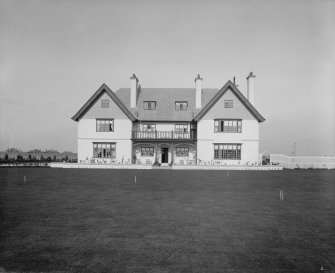 View of Landale with croquet lawn in front
