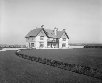 View of Landale with croquet lawn in front
