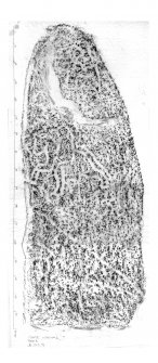 Migvie, composite digital image of rubbing of Pictish cross-slab (back).