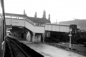 View from N showing part of NNW front of footbridge