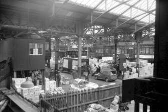 Interior view showing new part, City Hall and Bazaar, Candleriggs, Glasgow